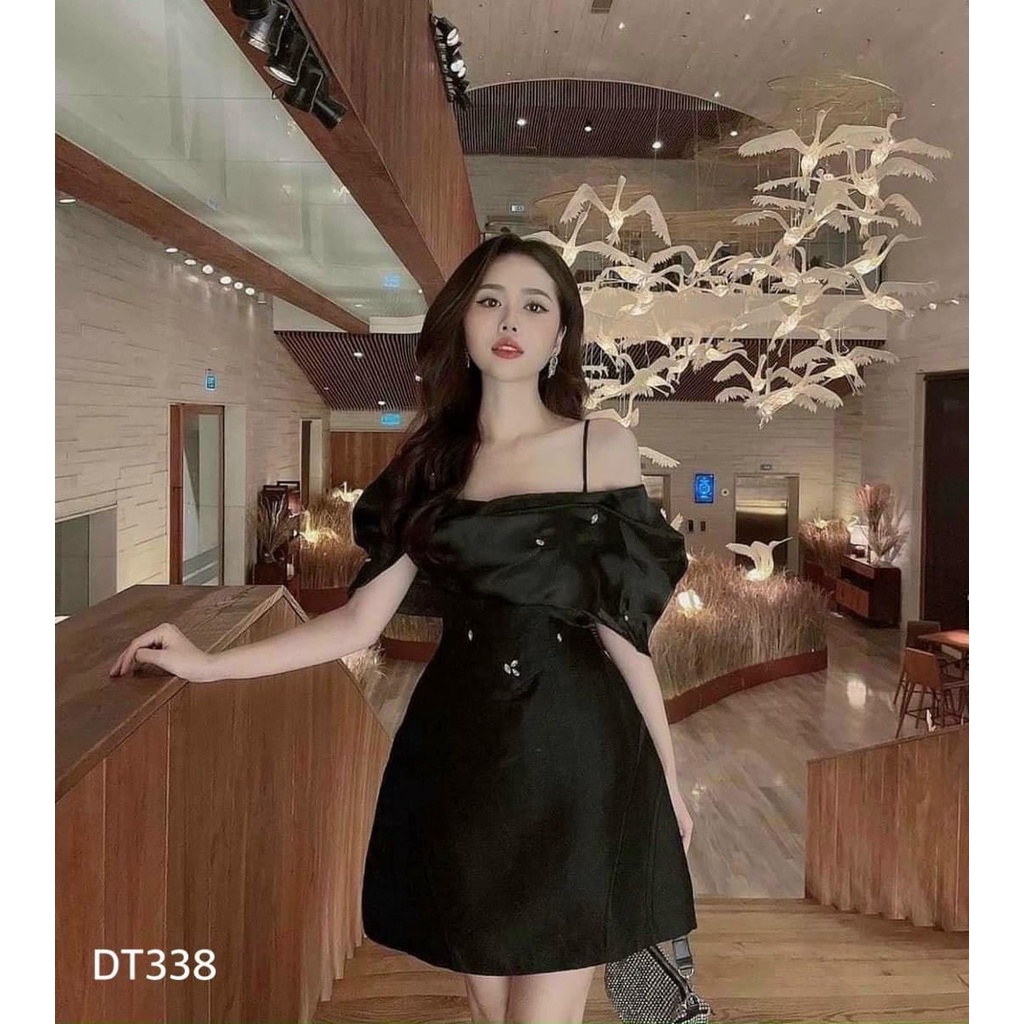 Váy xoè voan kiếng trắng cúp ngực - đầm váy dài 2 dây bản to tiểu thư sang trọng