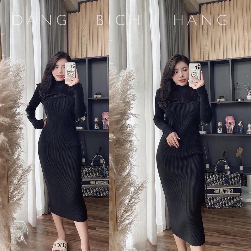 Váy len cổ 3 phân dài 1,1M  hàng QC