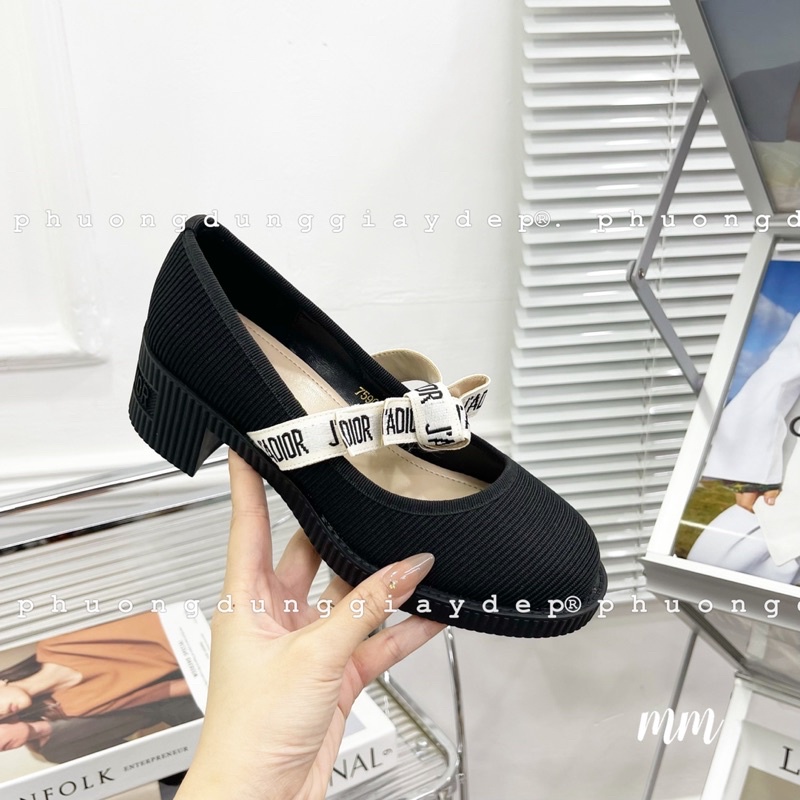 Giày búp bê dio vải gân 3p quai chữ gullbox bill túi