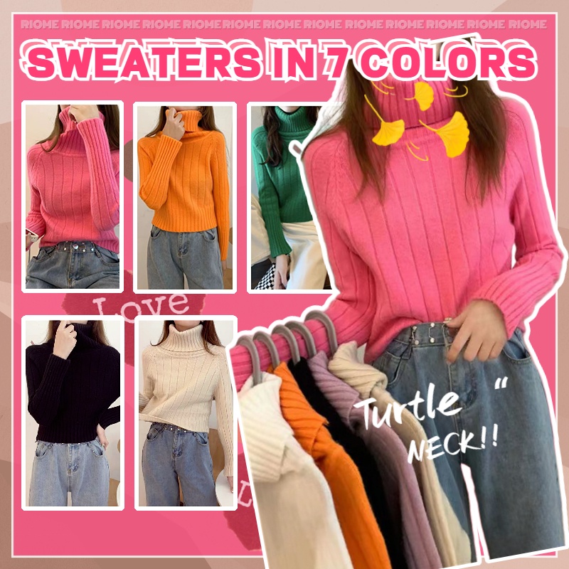 Áo sweater Cổ Lọ 7 Màu Thời Trang