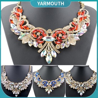 Vòng cổ choker hình hoa đính đá nhiều màu sắc