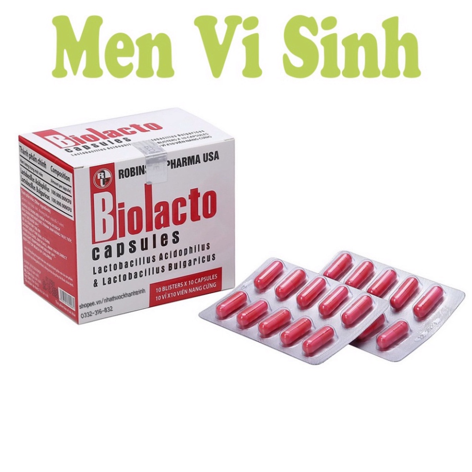 Viên uống Men Vi SInh Biolacto Robinson Pharma - tăng cường sức khỏe đường tiêu hóa (100 viên)