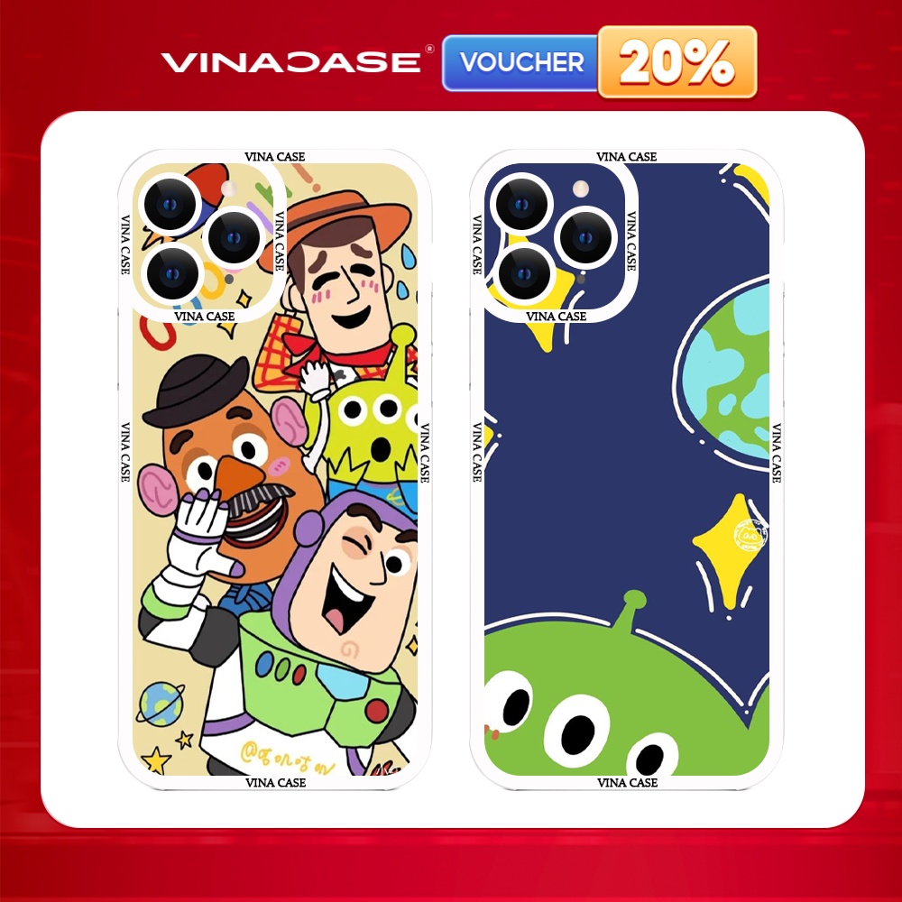 Ốp lưng Vina Case Iphone 6S/6 Plus/7G/8G/X/....dẻo trong cạnh vuông viền camera hình Hoạt hình vũ trụ