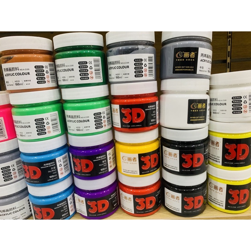 MÀU ACRYLIC 3D  100Ml (Được chọn màu, inbox cho shop nhé ạ)