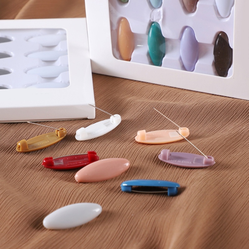 Bộ 8 Ghim Cài Khăn Choàng Lụa Bằng Nhựa Nhiều Màu Sắc