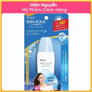 Kem chống nắng dưỡng da, ngừa mụn - Sunplay Skin Aqua Acne Clear Milk 25g