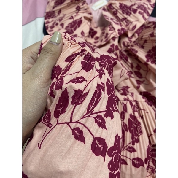 Pass váy babydoll hoa dập ly