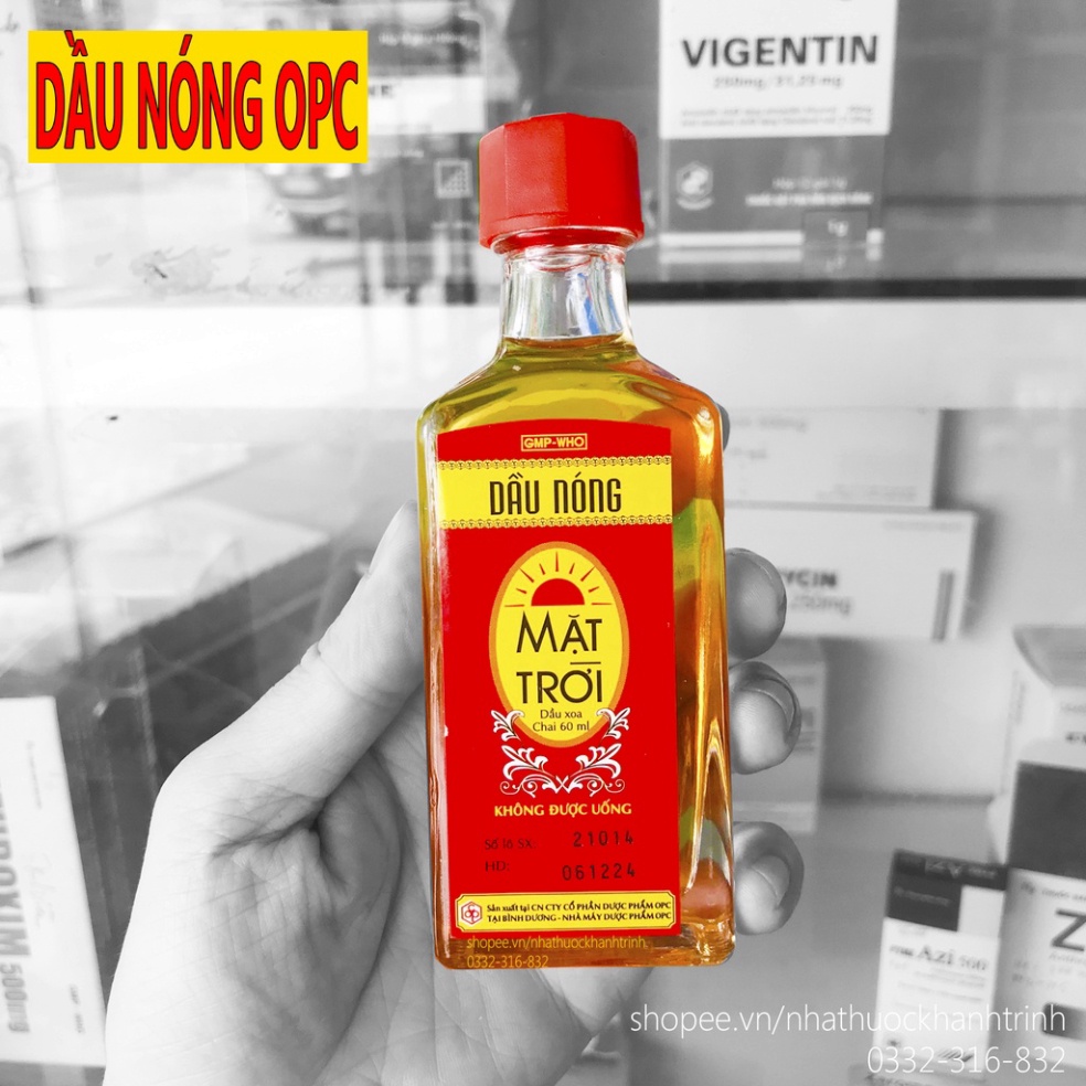 Dầu nóng MẶT TRỜI OPC chai lớn 60ml, xoa bóp giảm đau nhanh