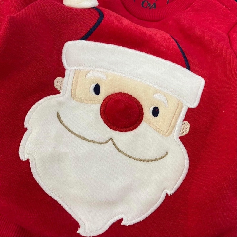 Bộ nỉ đỏ hình ông già Noel cho bé