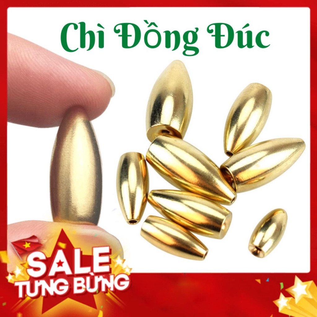 3 Viên Chì đồng đúc câu cá xuyên tâm câu lure tránh bẩn tay siêu tiện lợi - Dihoso Fishing