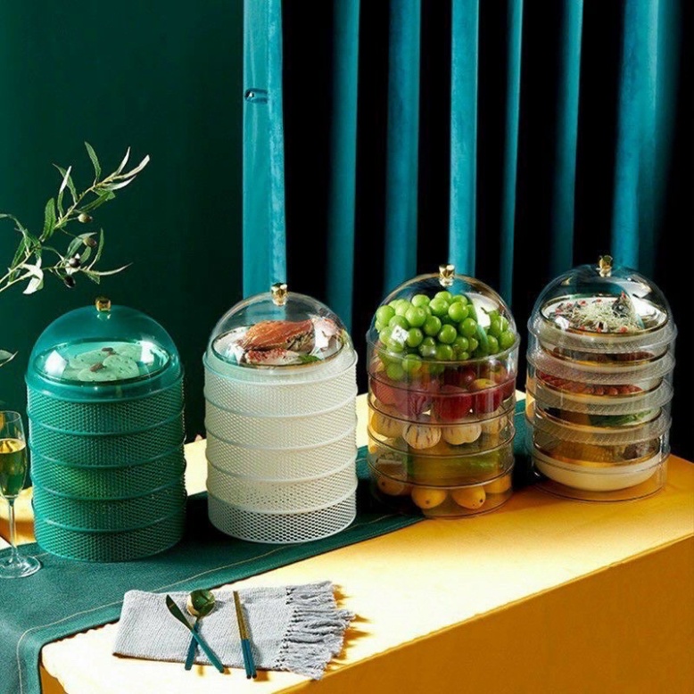 Lồng Bàn 5 Tầng Để Đồ 2 Chiều CHIAN - Cao Cấp- Sang Trọng-Bảo Quản Đồ Ăn Rất Tốt Tiện Dụng-Nhựa Dẻo Không Vỡ Khi Va Đập;