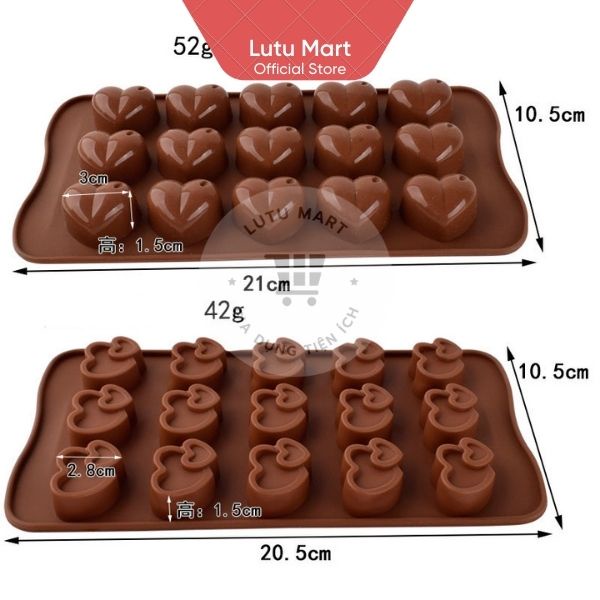 Khuôn Silicone Socola, Làm Kẹo Dẻo Chip Chip Jely, Thạch Rau Câu, Pudding ,Bánh Cookie Nhiều Hình - Lutu Mart