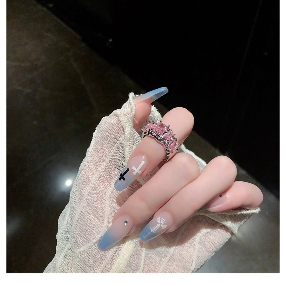 Nhẫn Đính Đá Zircon Màu Hồng Thiết Kế Sang Trọng Thời Trang Hàn Quốc