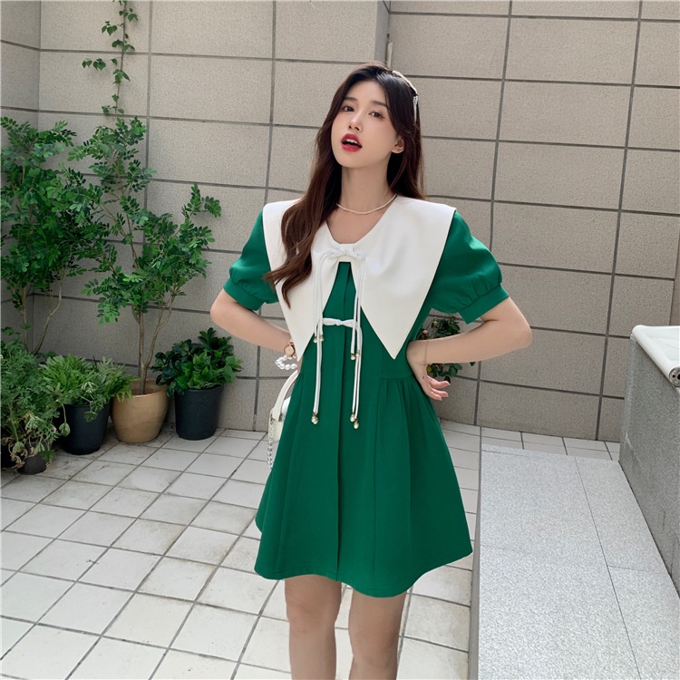 IELGY IELGY Đầm Ngắn Tay Thời Trang Phong Cách niche Hepburn Cho Nữ