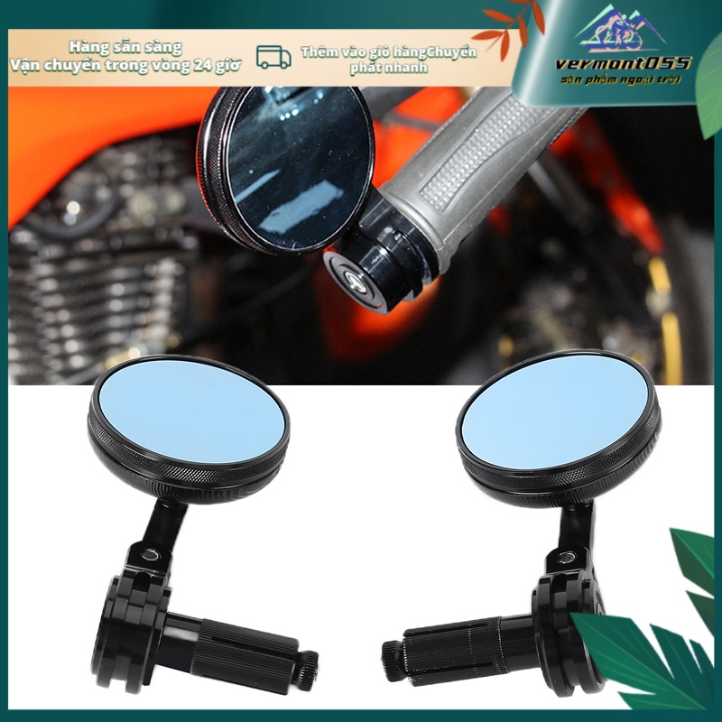 Có thể bán buôn Cặp gương chiếu hậu xe máy Tròn Retro 22mm Trục vít Phù hợp cho đạp đường phố Chopper Cruiser Vermont055 Hàng giao ngay