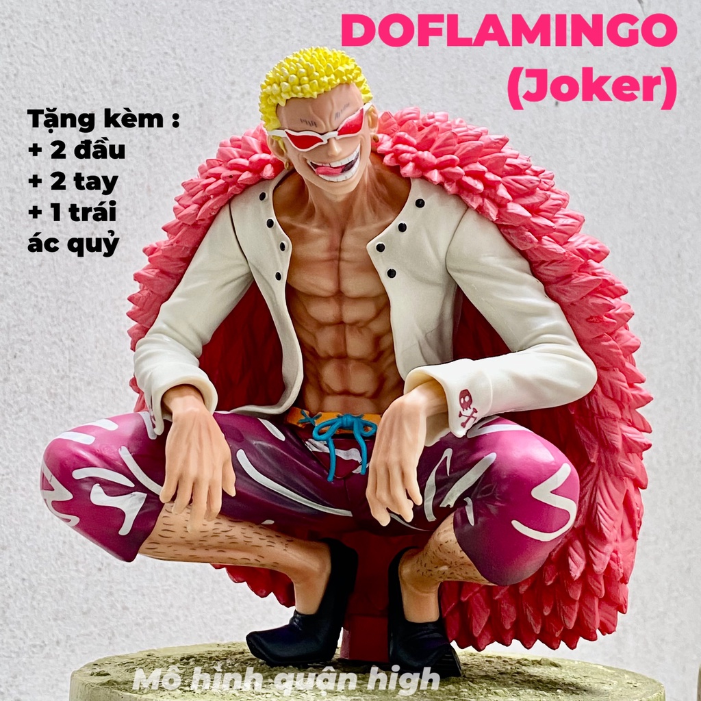 Doflamingo dáng ngồi cười cao 16cm - Doflamingo kèm 2 tay 2 đầu và 1 trái ác quỷ - One piece mô hình