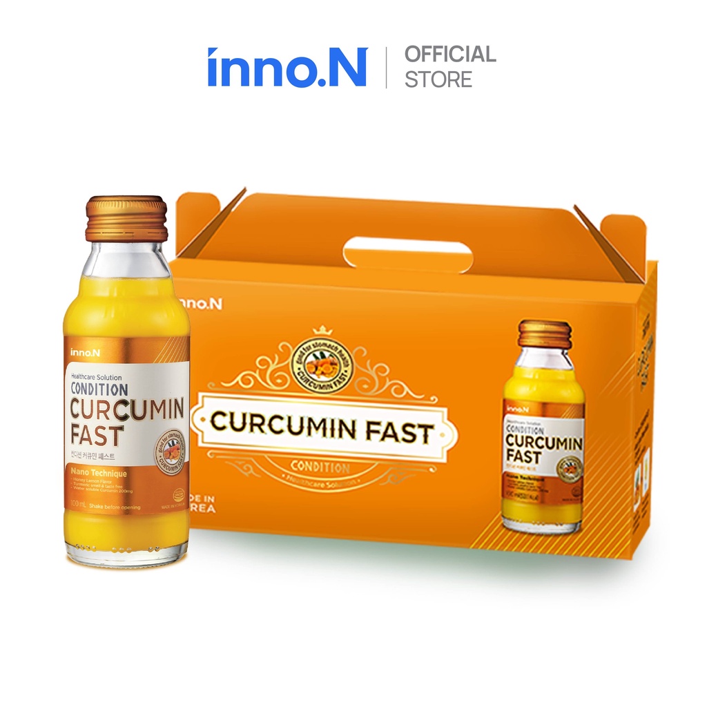 [Kolmar] Set quà tặng 10 chai nước tinh nghệ Curcumin Fast hỗ trợ bảo vệ và tăng cường chức năng dạ dày 100ml