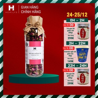 Trà Hoa Hồng Nụ Đà Lạt Cao Cấp  Từ Thiên Nhiên Giảm Mụn Làm Đẹp Da Giảm Stress Chống Lão Hóa Hemilys Tea Chai 50g