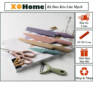 Bộ dao kéo lúa mạch 6 món dùng cho nhà bếp