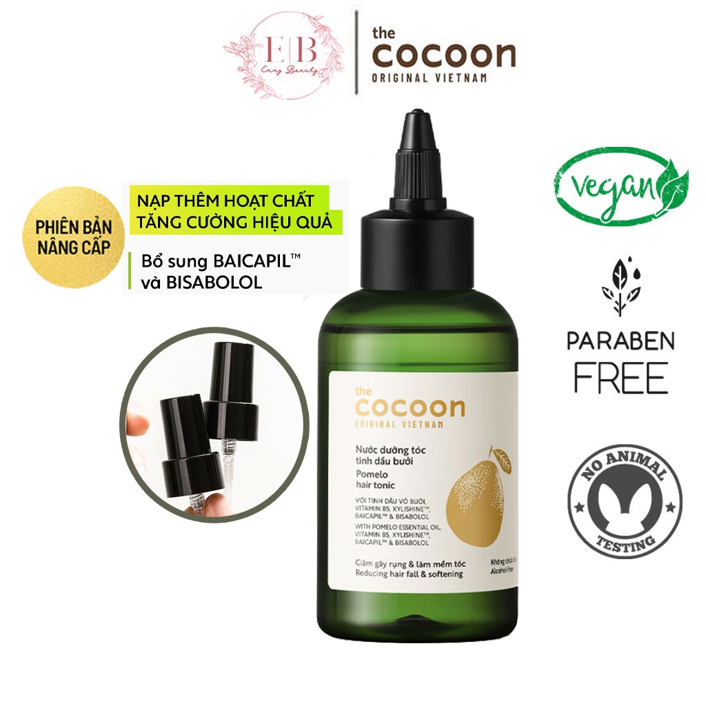 Nước Dưỡng Tóc Tinh Dầu Bưởi Cocoon Pomelo Giảm Rụng Kích Thích Mọc Tóc Con 140ml Tặng Vòi Xịt