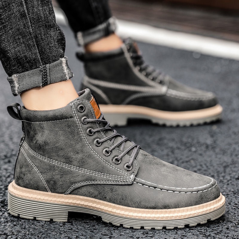 Giày Boot Martin Cổ Cao Phong Cách Hàn Quốc Thời Trang Mùa Xuân Mới Cho Nam