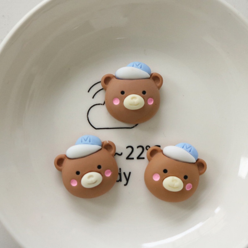 Bộ 10 Miếng Dán Trang Trí Điện Thoại / Tủ Lạnh Hình Gấu Hoạt Hình Màu Macaron Dễ Thương Diy