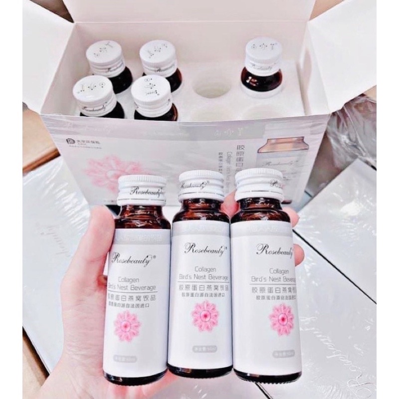 ( Xã Nghĩ Bán 5 hộp giá 550k/Date 2024 ) COLLAGEN ROSE BEAUTY YẾN TRẮNG DA (TRẮNG SÁNG TỨC THÌ X10) Hộp 8 chaia