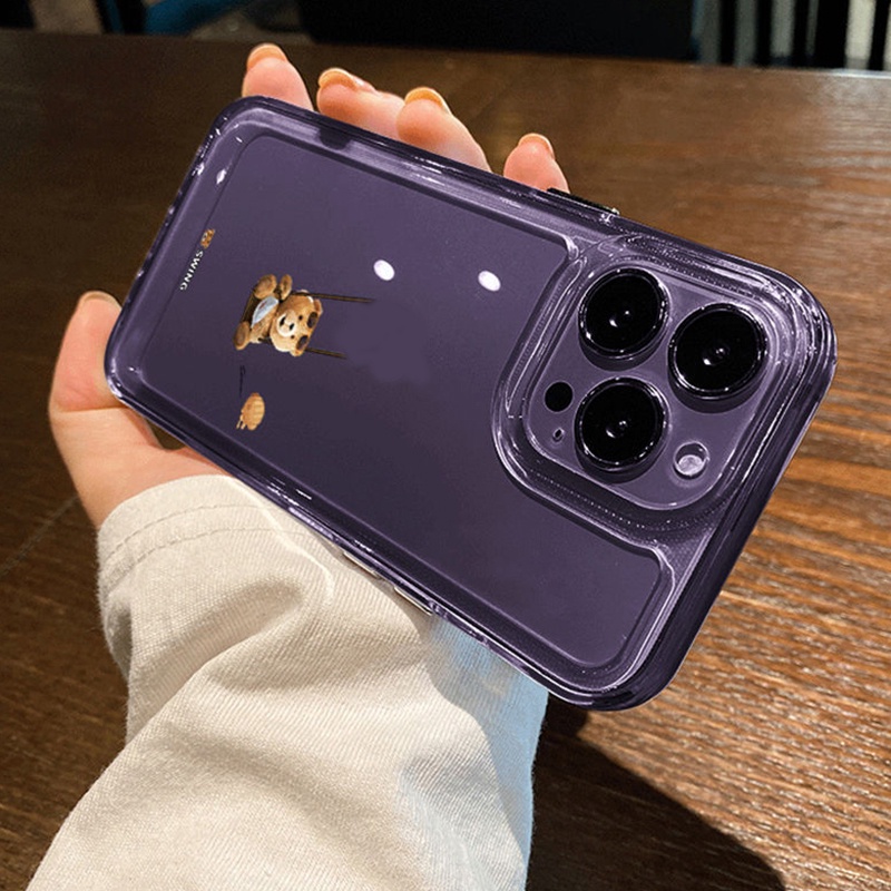 Ốp Điện Thoại Silicon TPU Mềm Trong Suốt Chống Sốc In Hình Gấu Hoạt Hình Cho IPhone 11 14 13 12 Pro XS Max X XR 7 8 6 6S Plus