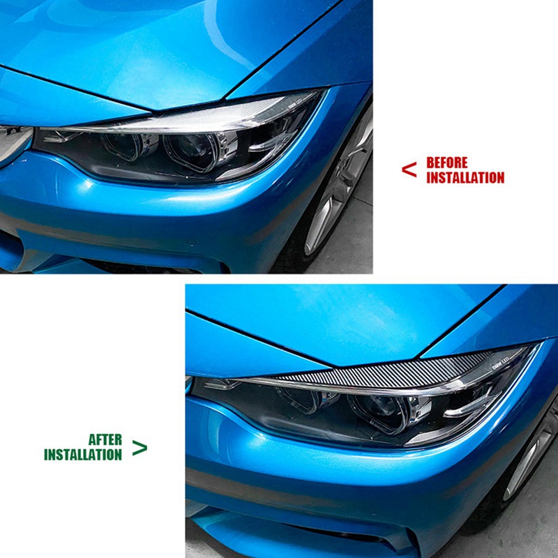 Miếng Dán Đèn Pha Bằng Sợi Carbon Cao Cấp Cho Xe Hơi BMW 4-Series F32 F33 F36 2014-2020