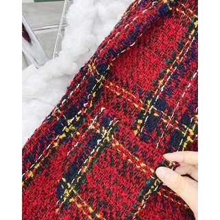ĐẦM TWEED ĐỎ CARO