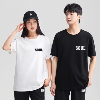 Áo phông unisex nam nữ form rộng tay lỡ chữ SOUL đẹp vải dày mịn