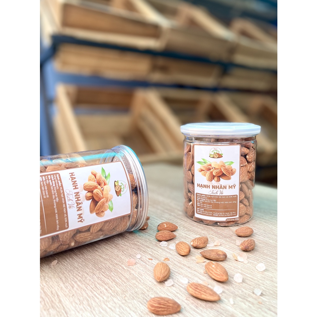 Hạt Hạnh Nhân Tách Vỏ Mỹ Rang Muối Hồng Himalaya ANT Nuts