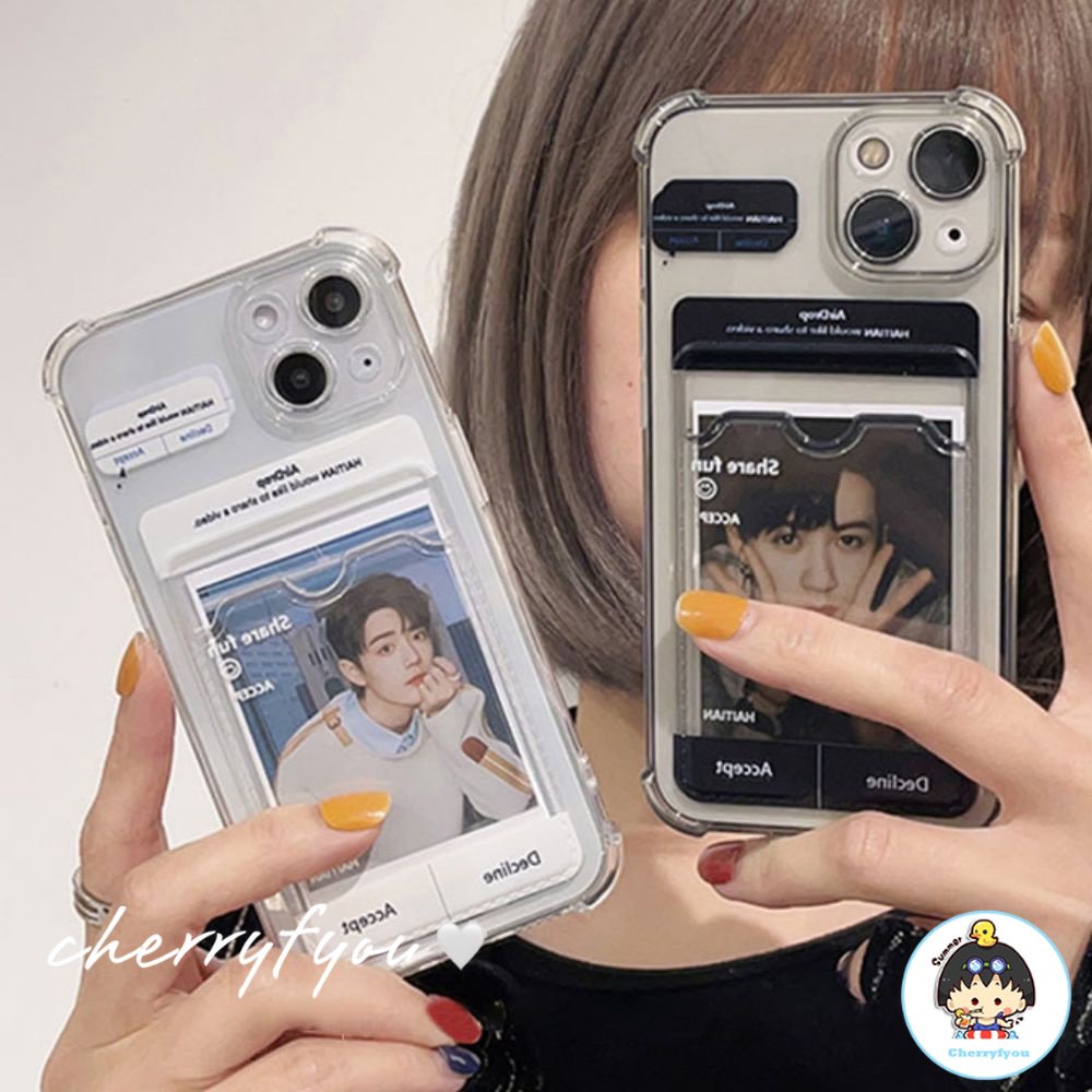 Ốp Điện Thoại TPU Mềm Trong Suốt Chống Sốc Chống Bụi Có Ngăn Đựng Thẻ Đơn Giản Cho IPhone 11 12 13 14 Pro Max 14 Plus