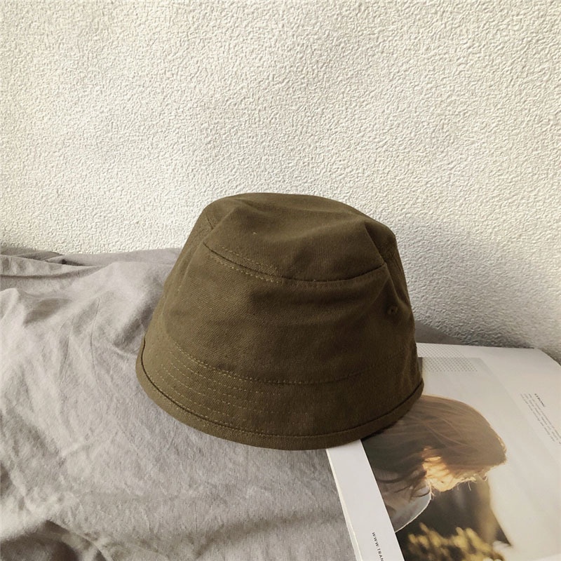 BABEPROUD Mũ bucket màu trơn đơn giản phong cách Hàn Quốc cho bé