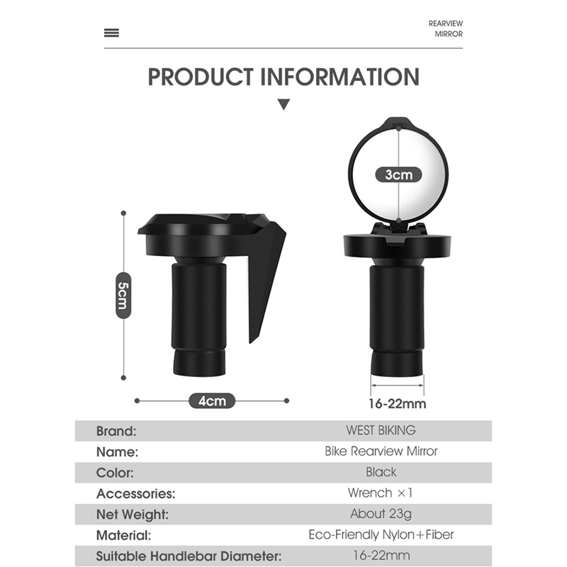 Gương Chiếu Hậu Xoay 360 Độ Chuyên Dụng Cho Xe Đạp° Gương Chiếu Hậu Gắn Tay Lái Xe Đạp 16-22mm