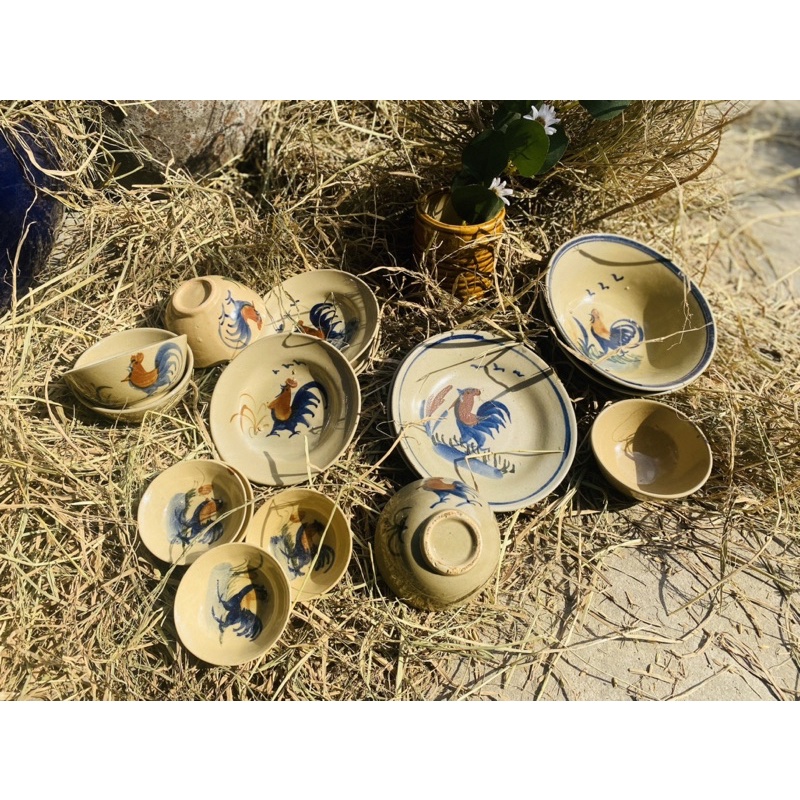 Combo Gia Đình Chén - Dĩa - Tô Gà Xưa Hàng thường