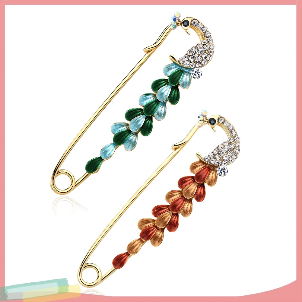 【LK】Rhinestone Drop Oil Brooch Pin Suit Scarf Breastpins Women Girl