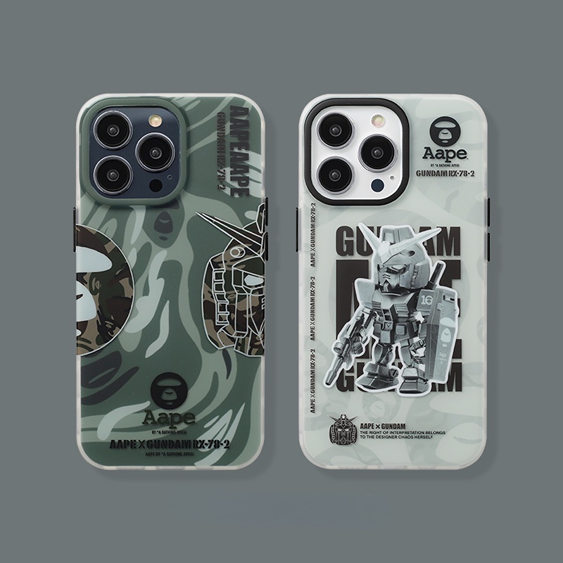 Ốp Điện Thoại Cứng Mặt Nhám Họa Tiết Rằn Ri Gundam Cho iPhone 14 / 13 / 12 Pro max / 13Pro / 12Pro / 12 / iPhone 11