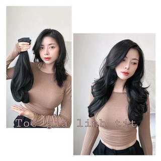 Tóc giả Kẹp 9 phím tơ hàn xoăn layer Hàn Quốc | Tóc giả Linh Tit