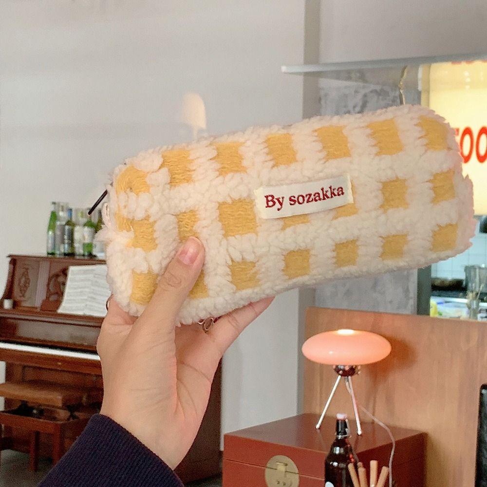 PINEVN Túi Đựng Bút Phối Lông Thời Trang Xinh Xắn