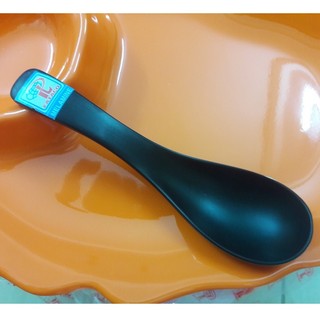 Bộ 10 muỗng súp,chè nhựa melamine nhám đen size 14.3 x 3.9 x 1.7 cm
