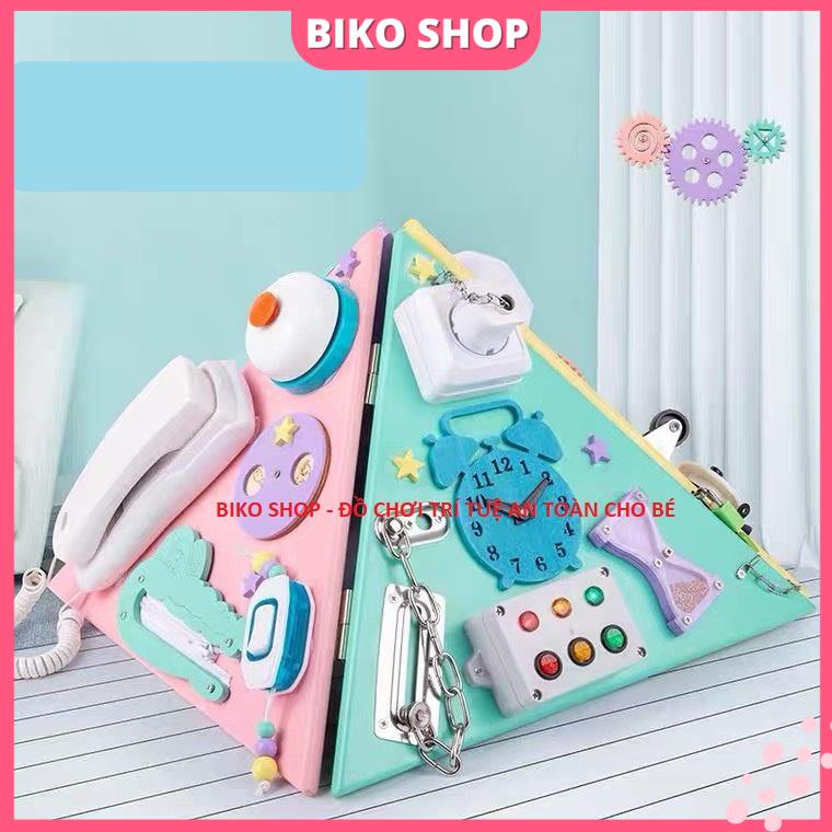 Đồ chơi bảng bận rộn, busy board bằng gỗ cho bé - Biko Shop
