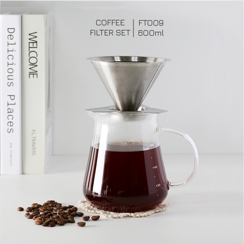 Bình pha cafe thủy tinh FT009 (600ml)