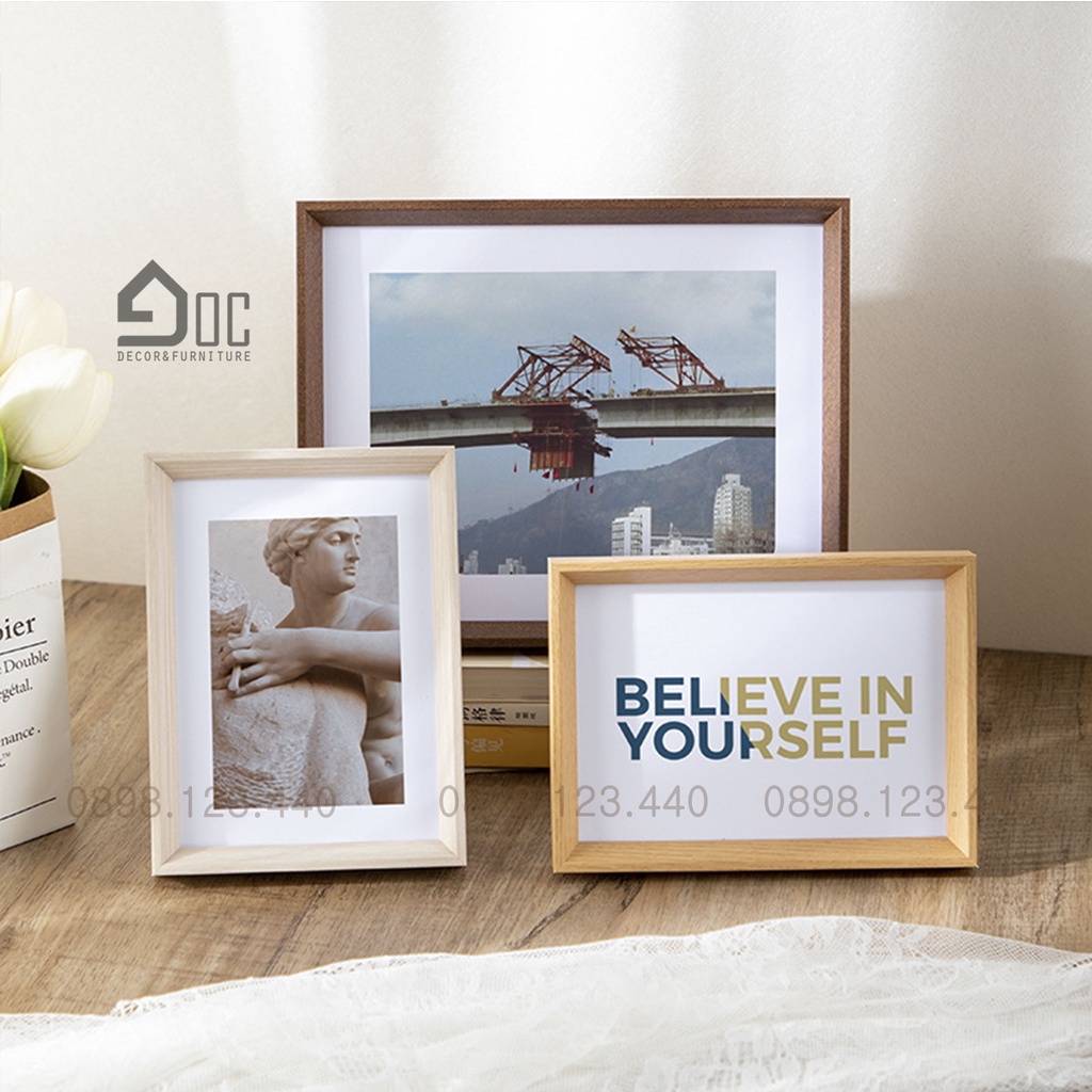 Khung Ảnh Gỗ Nhiều Kích Thước Trang Trí Phòng Khách, Phòng Ngủ Góc Decor KH13