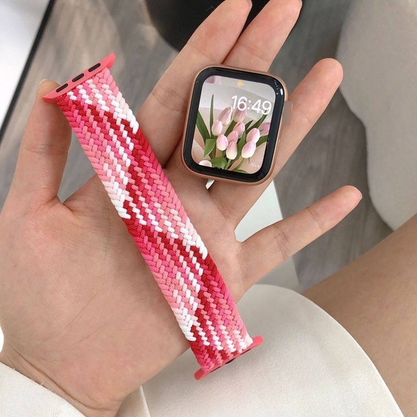 Dây Đeo Đồng Hồ Dạng Bện Bằng Vải Nylon Co Giãn Cho iWatch 49mm 45mm 41mm 44mm 40mm 38mm 42mm 8 7 SE 6 5 4 3 2 1