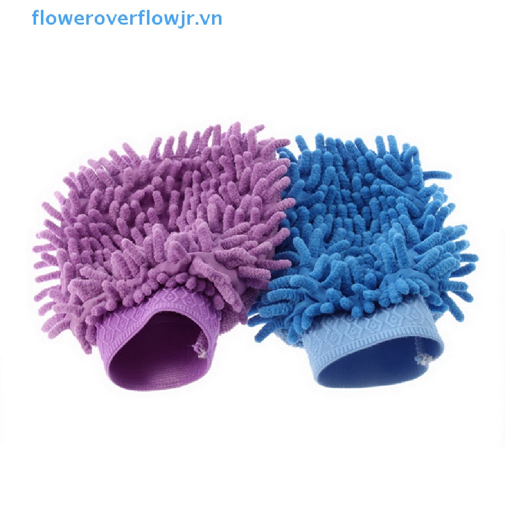 Găng Tay Rửa Xe Bằng Sợi Microfiber Chenille Mềm Mại Siêu Mịn 2 Trong 1 Không Trầy Xước