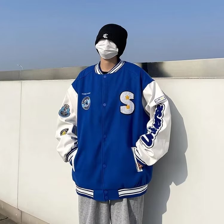 Áo Khoác Nam In Chữ Phong Cách hip hop Đường Phố Hàn Quốc Cỡ Lớn S-3XL