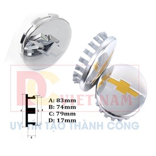 Logo chụp mâm, ốp lazang bánh xe ô tô Chevrolet - Đường kính ngoài 83MM