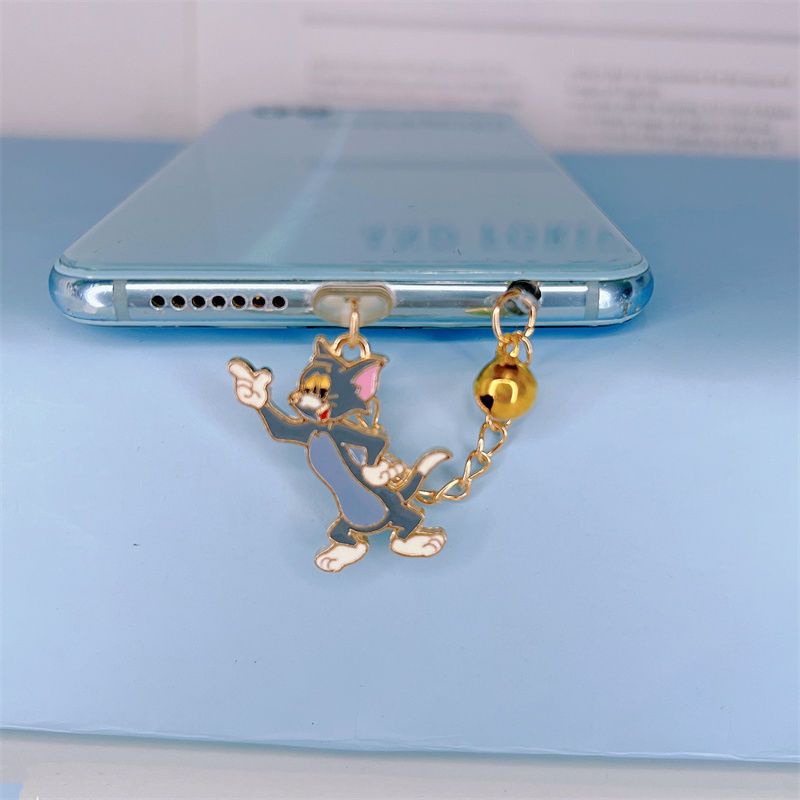 Nút Cắm Cổng Sạc / Tai Nghe Điện Thoại Chống Bụi Hình Mèo Và Chuột Hoạt Hình Dễ Thương Diy