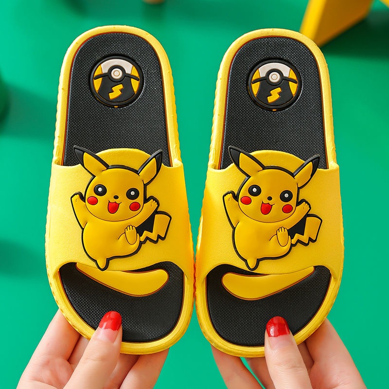 Dép Đi Trong Nhà Tắm Chống Trượt Hình Pikachu Dễ Thương Cho Bé